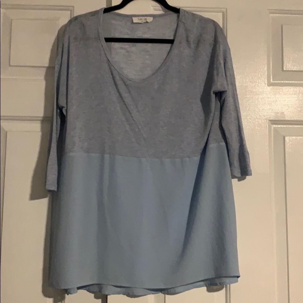 Baby blue sheer bottom top